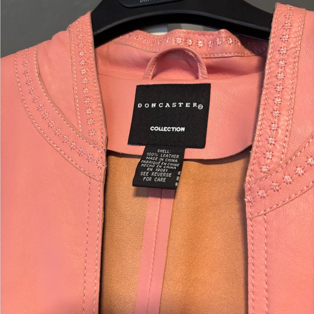 Vintage Don Caster Women's Pink Leather Jacket - Picture 5 of 9